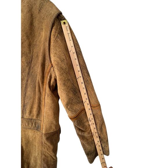 Gimo's Leather Italy Coat Size 44 Rustic Burnished Luxury Mens - Picture 4 of 16